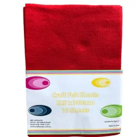 10 Pieces Red Felt