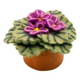 African Violet Felt Potted Plant