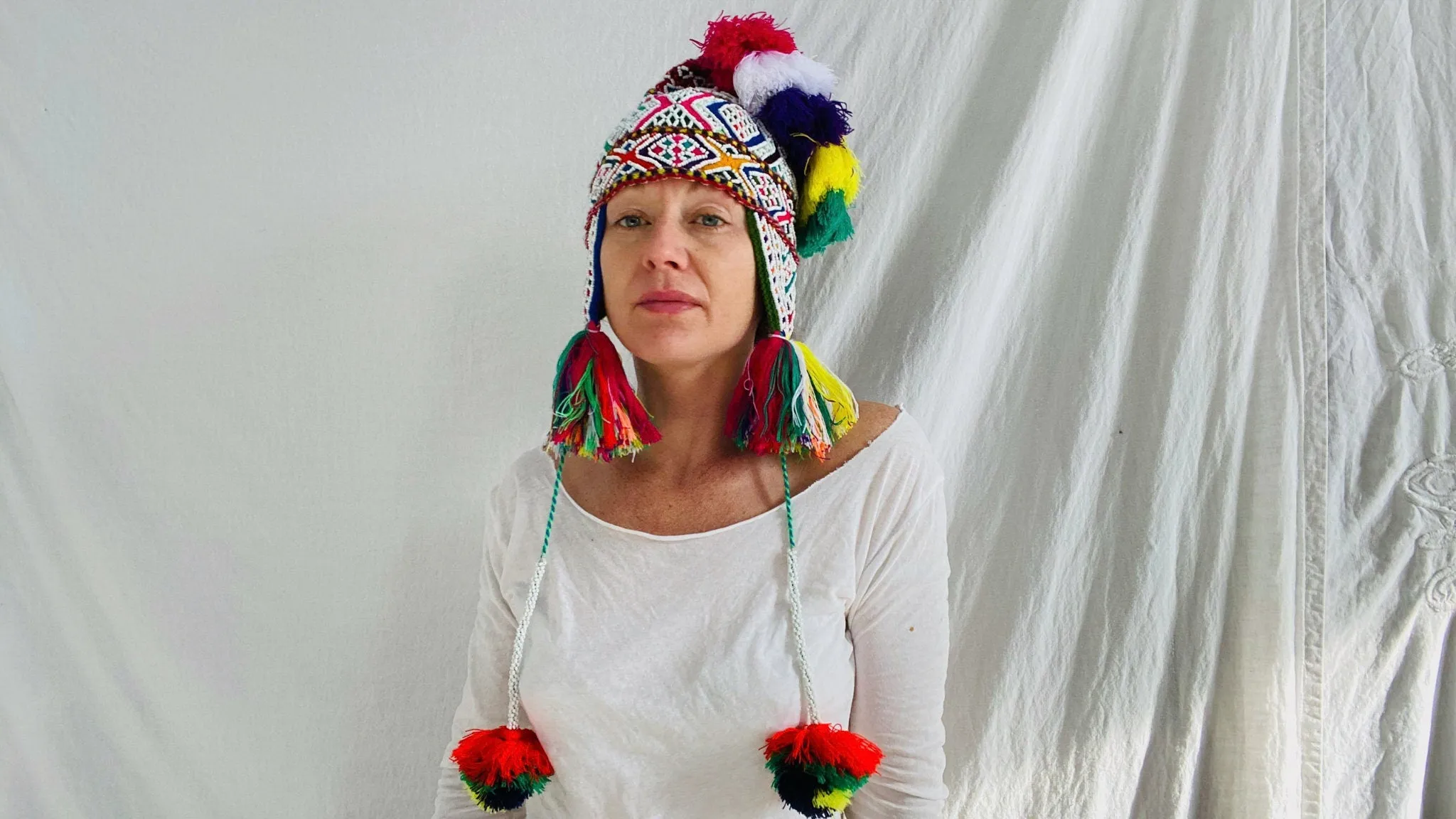 Beaded Shaman Ch'ullo Hat. Peru. Winter Hat. Chullo. 0210
