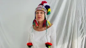 Beaded Shaman Ch'ullo Hat. Peru. Winter Hat. Chullo. 0210