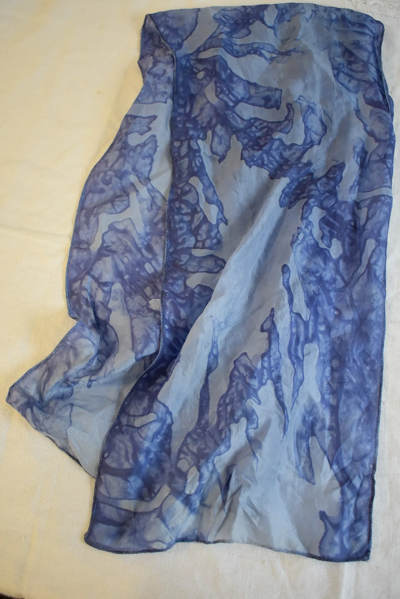 Blue ocean silk scarf