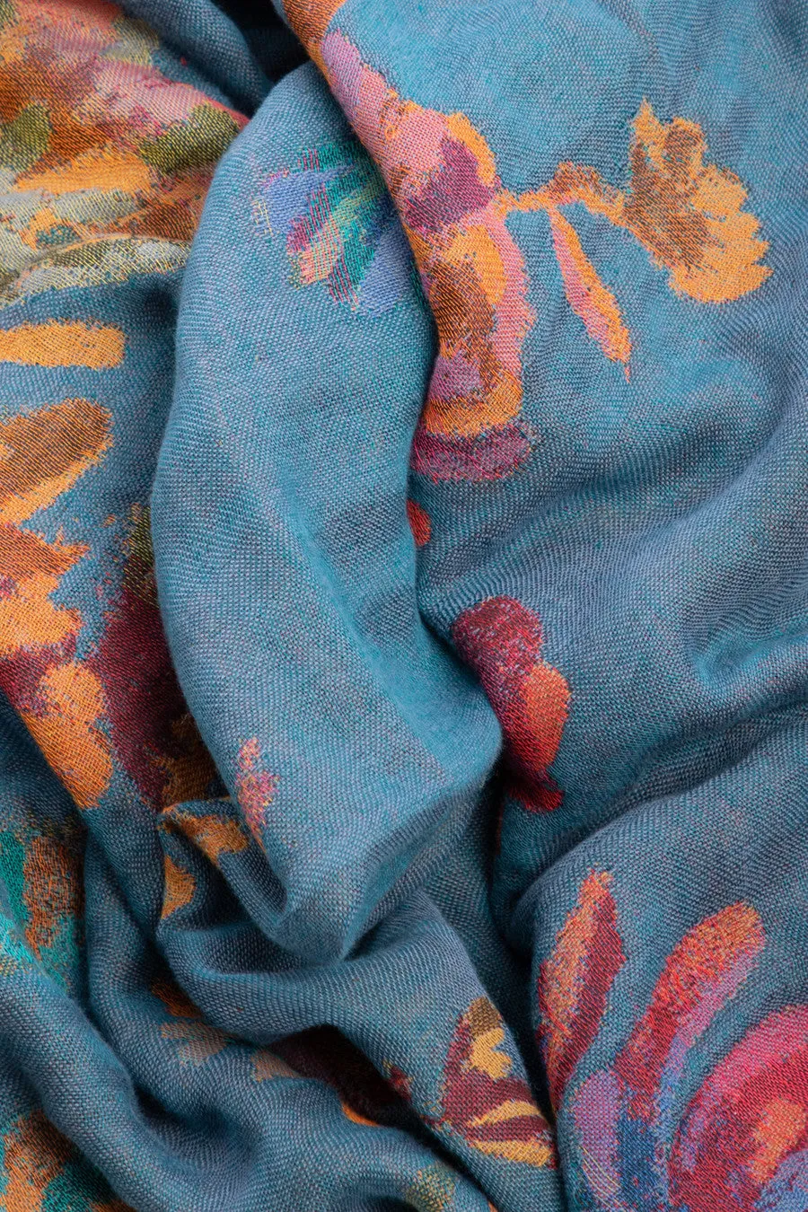 Cool-Toned Floral Scarf