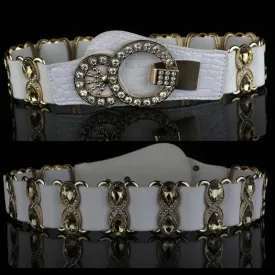 Crystal Rhinestone Elastic Waist Belt - Handmade Decorative Wide Belt for Dress & Coat