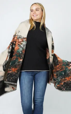 EPS11121 HORSE PATTERN PASHMINA SCARF
