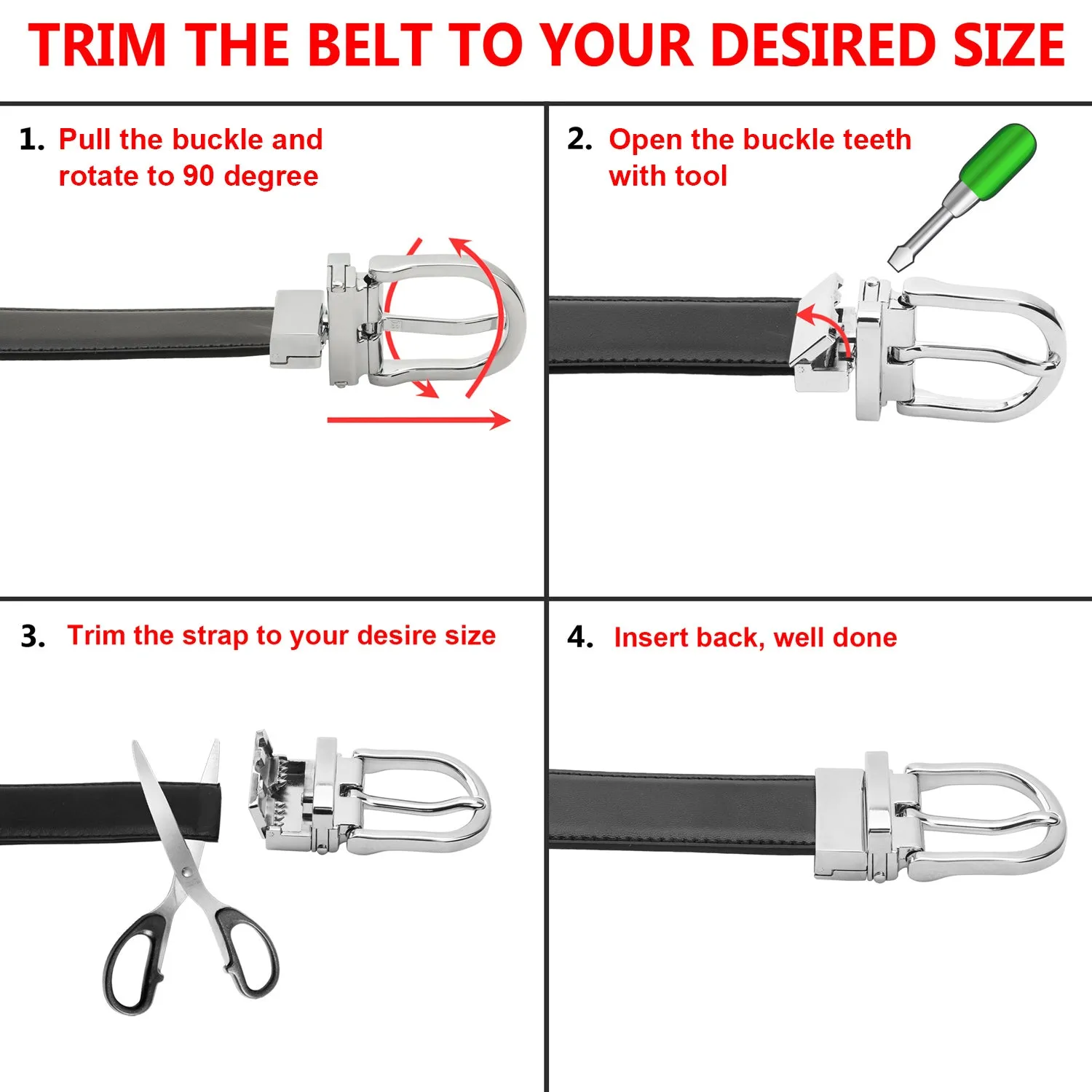 Falari Women Reversible Genuine Leather Belt