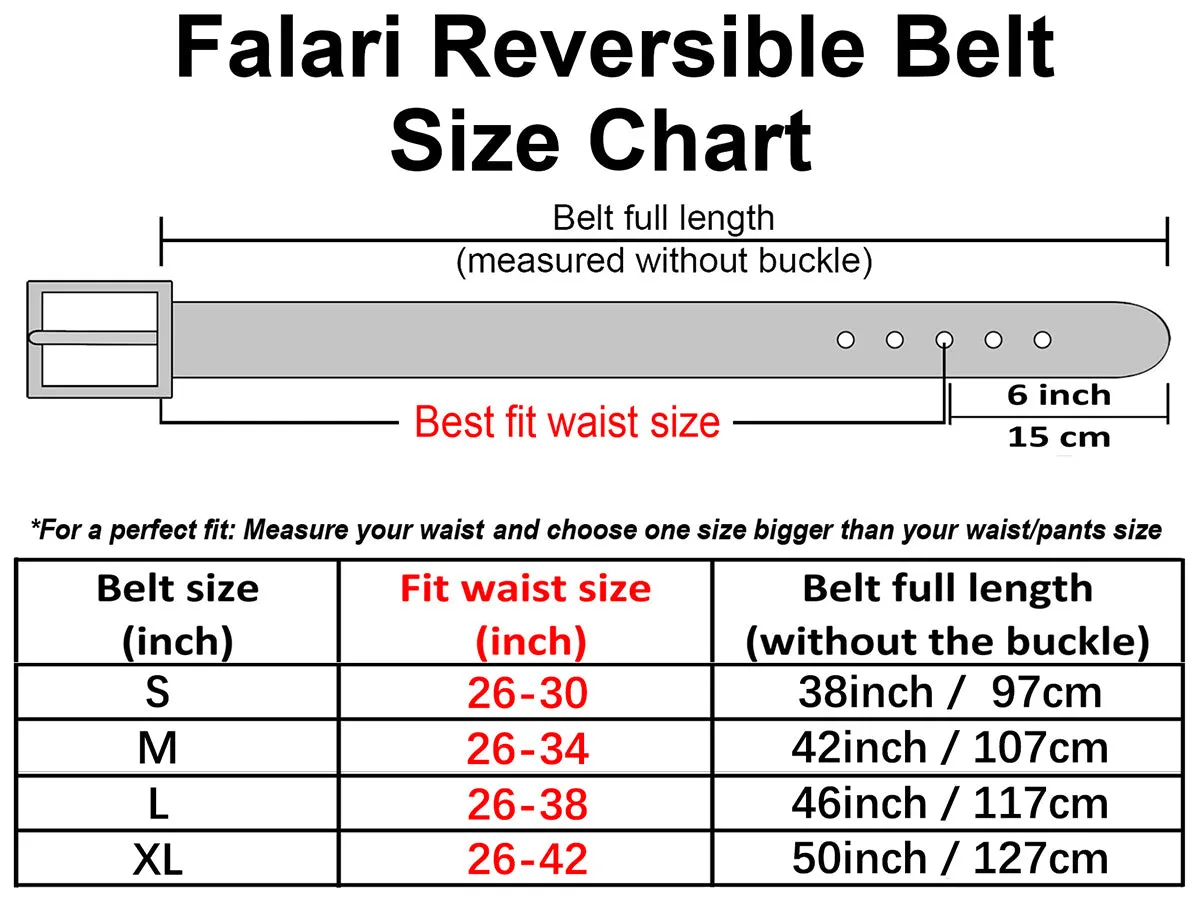 Falari Women Reversible Genuine Leather Belt