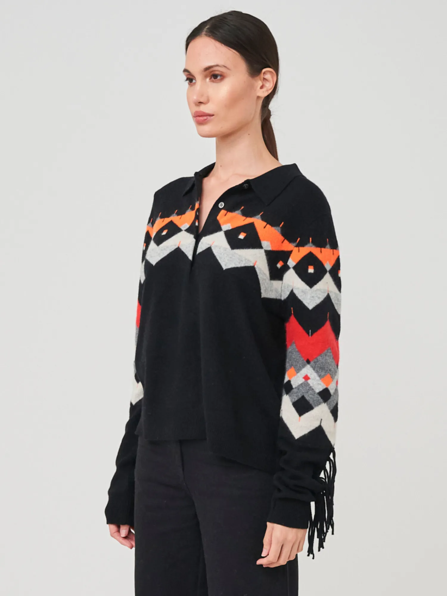 Fraya Fringe Polo Jumper