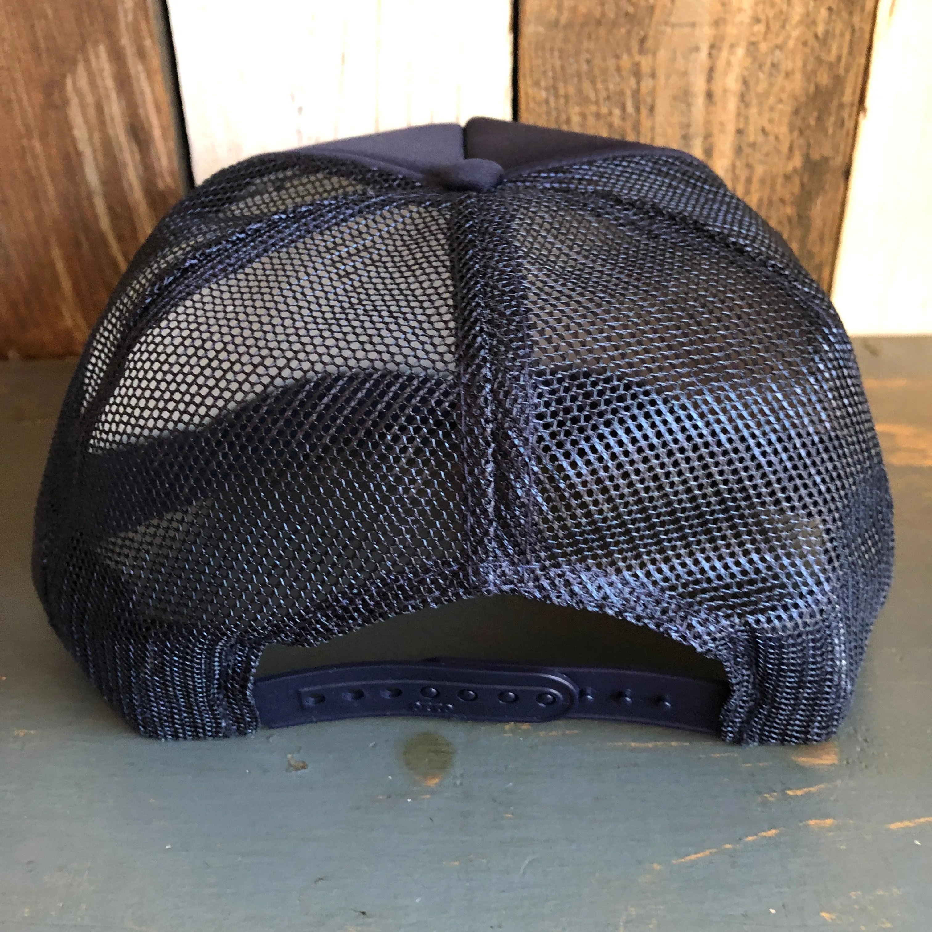 Hermosa Beach FIESTA Trucker Hat - Navy Blue (Flat Brim)