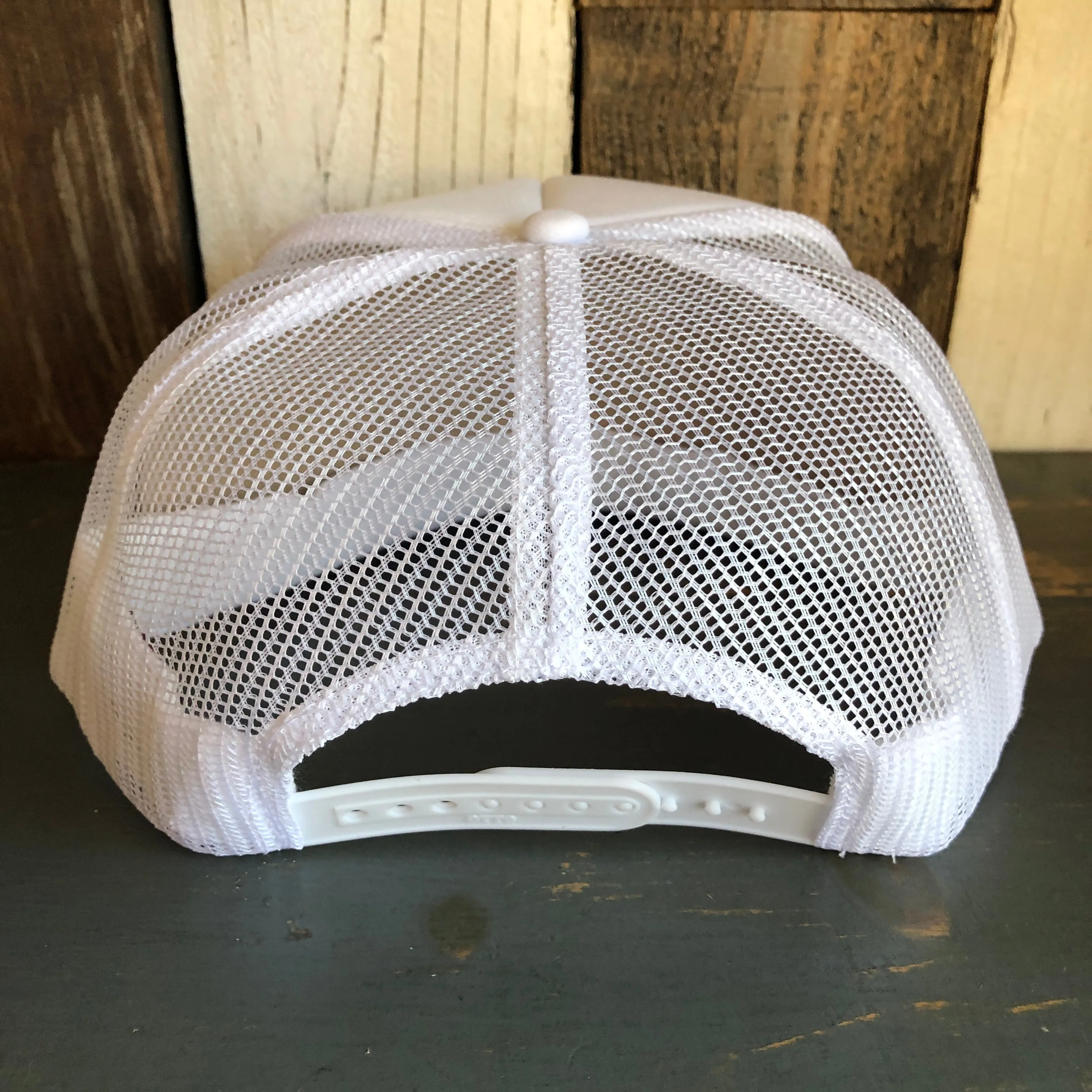 Hermosa Beach SUNBEAMS Trucker Hat - White (Flat Brim)