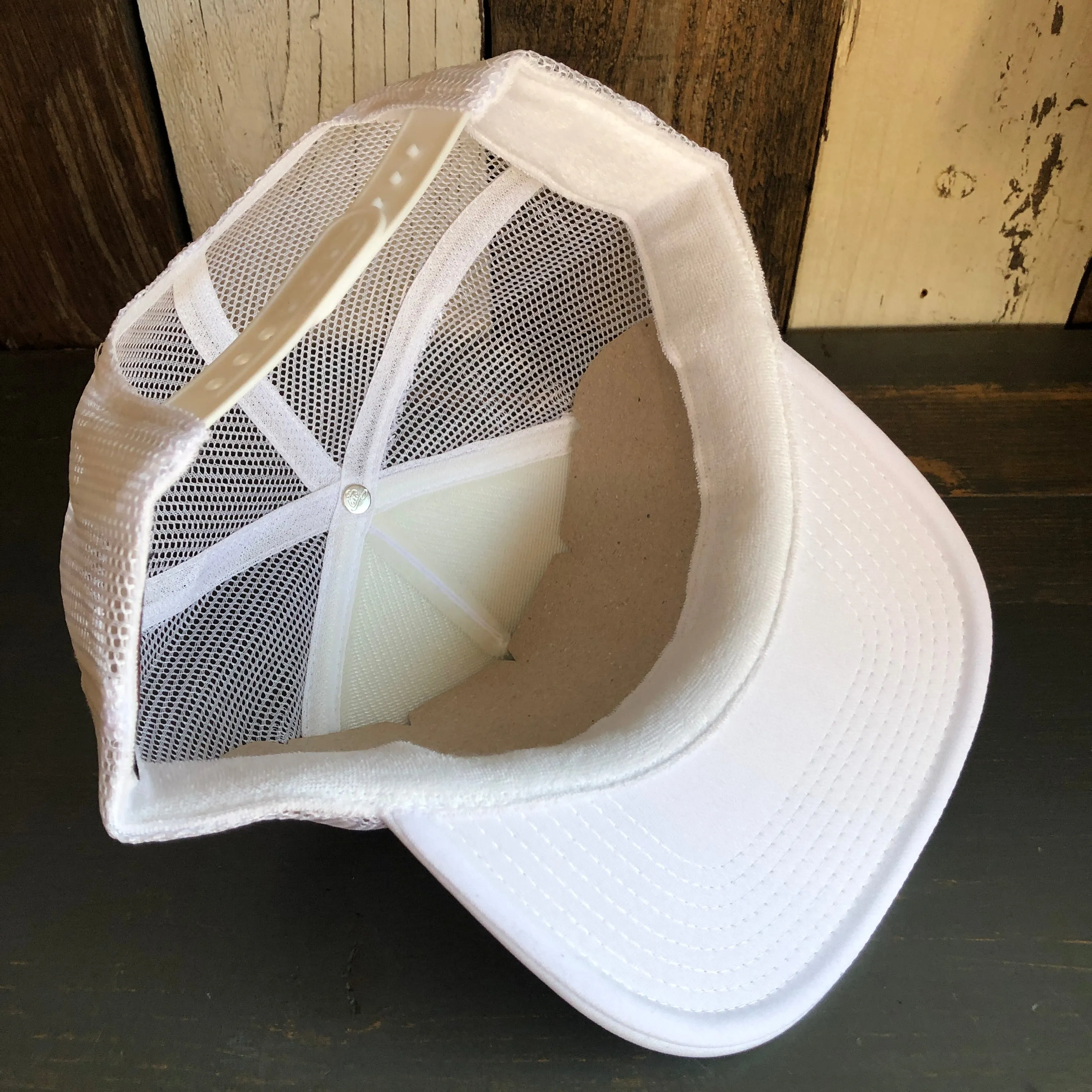 Hermosa Beach SUNBEAMS Trucker Hat - White (Flat Brim)