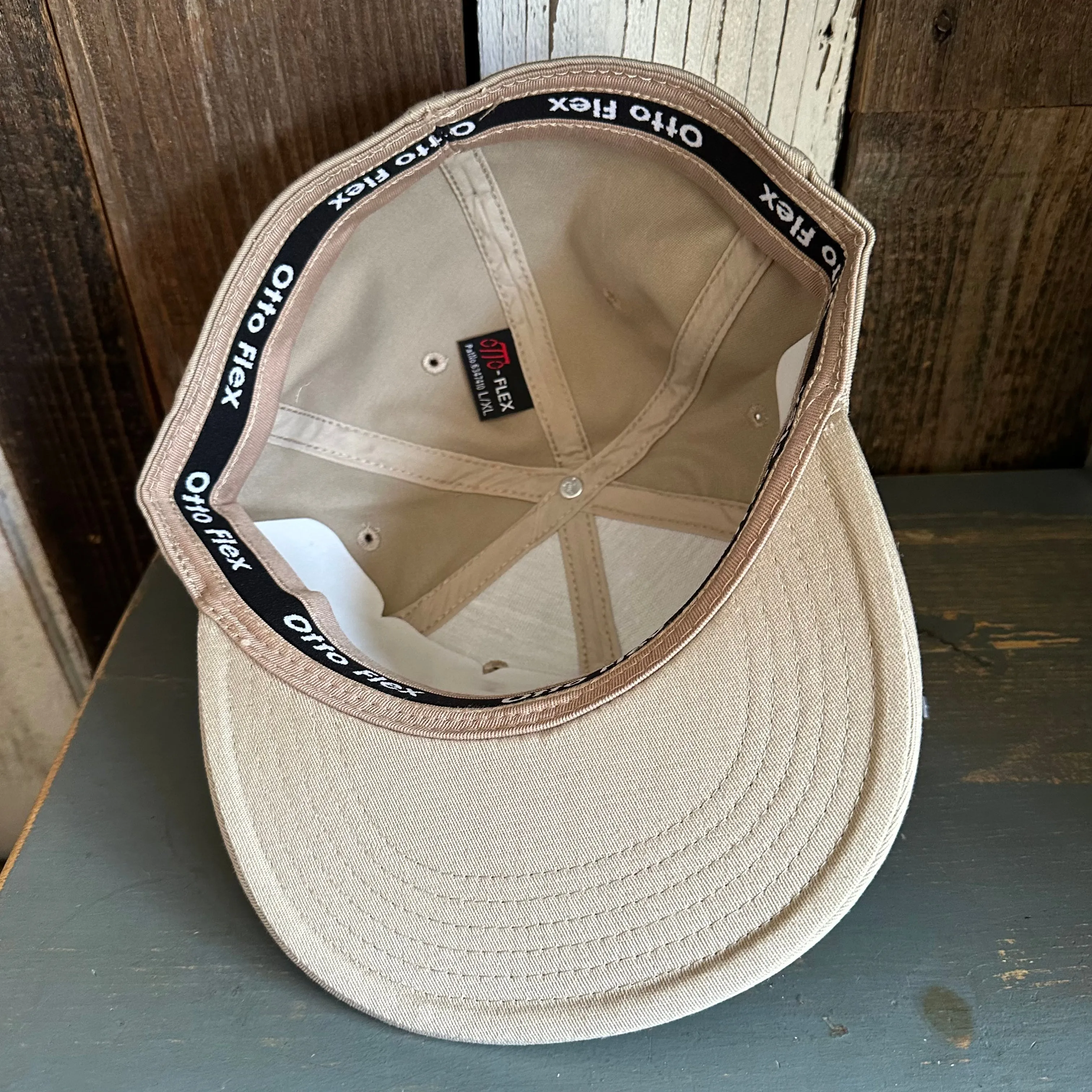 Hermosa Beach THE NEW STYLE :: "FLEX" 6 Panel Mid Profile Flat Visor Baseball Cap - Khaki