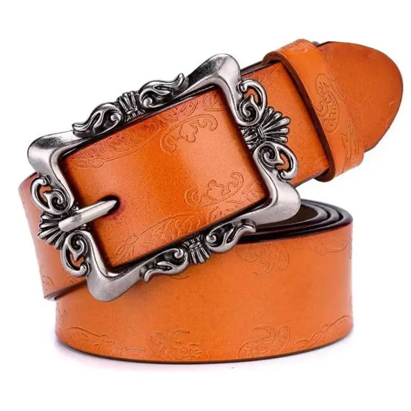 Luxury Genuine Leather Punk Belt - Designer High Quality Casual Women's Jeans Belt