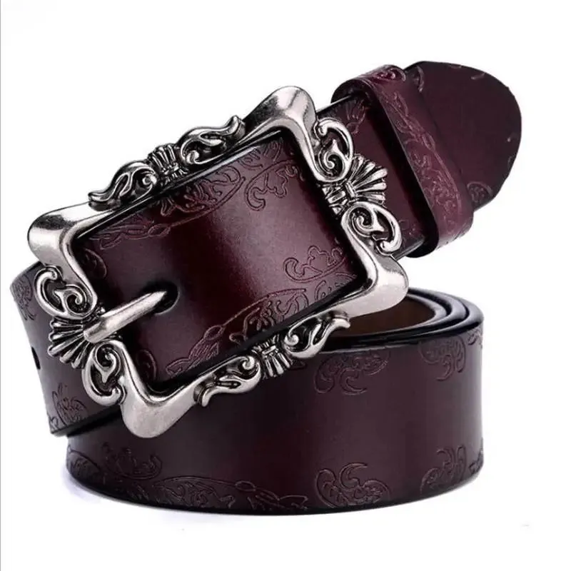 Luxury Genuine Leather Punk Belt - Designer High Quality Casual Women's Jeans Belt