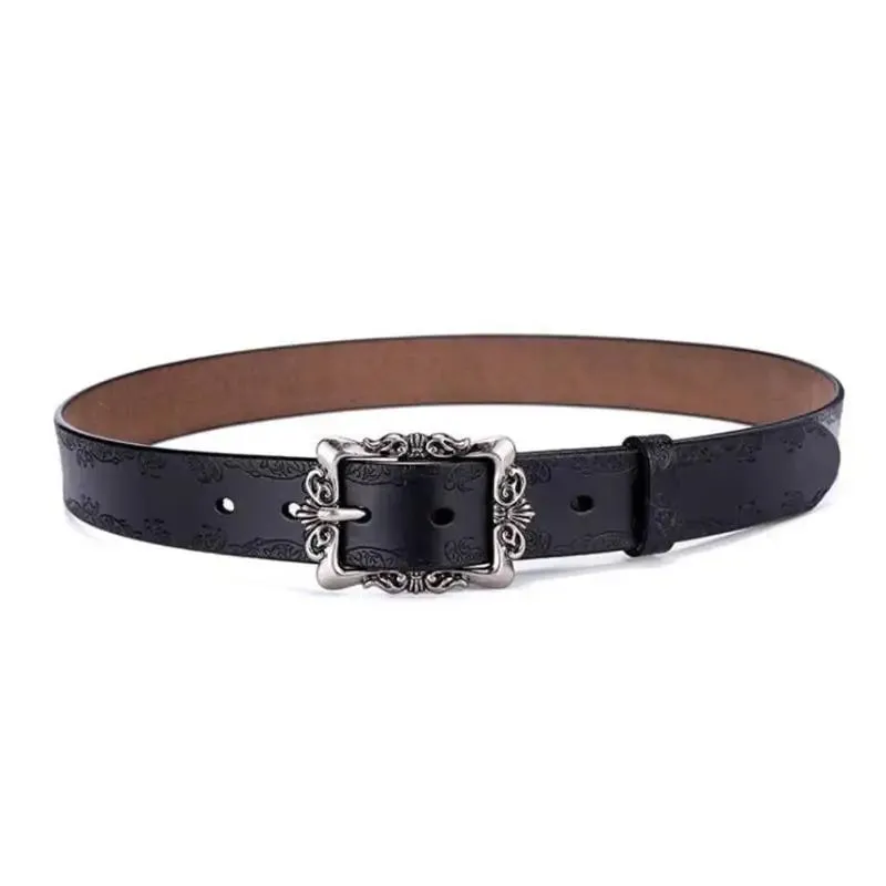 Luxury Genuine Leather Punk Belt - Designer High Quality Casual Women's Jeans Belt