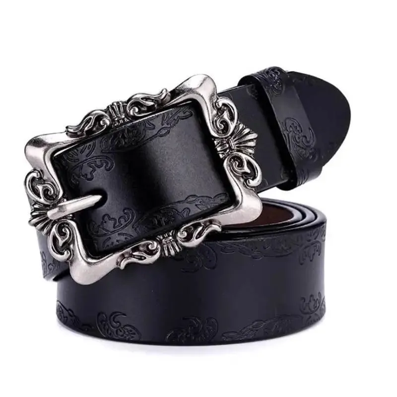 Luxury Genuine Leather Punk Belt - Designer High Quality Casual Women's Jeans Belt