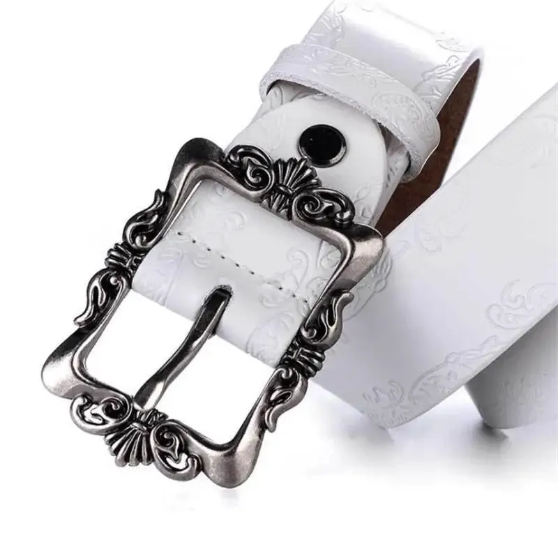 Luxury Genuine Leather Punk Belt - Designer High Quality Casual Women's Jeans Belt