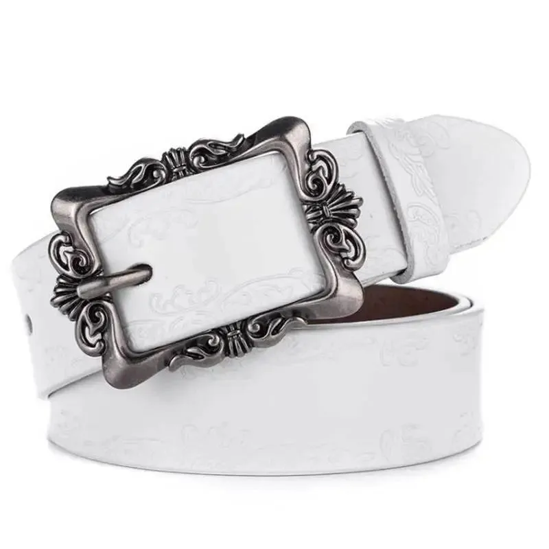 Luxury Genuine Leather Punk Belt - Designer High Quality Casual Women's Jeans Belt