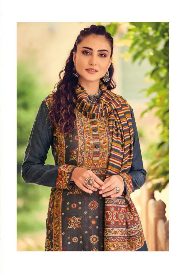 Pure Handloom Pashmina Unstitched Winter Suit Set