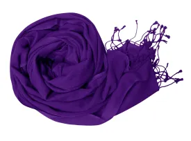 Purple Light and Soft Touch Pure Pashmina Wool Shawls Wraps Scarves