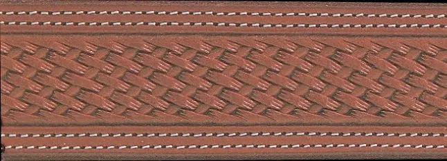 Russet Basket Hand Tooled Leather Belt Strap
