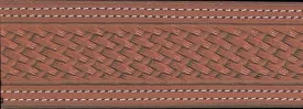 Russet Basket Hand Tooled Leather Belt Strap