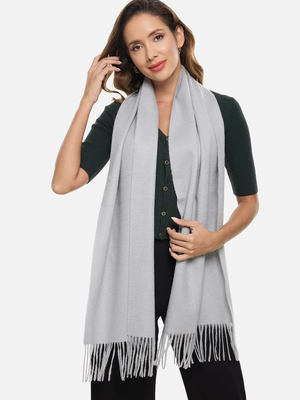 Silver Cashmere Scarf