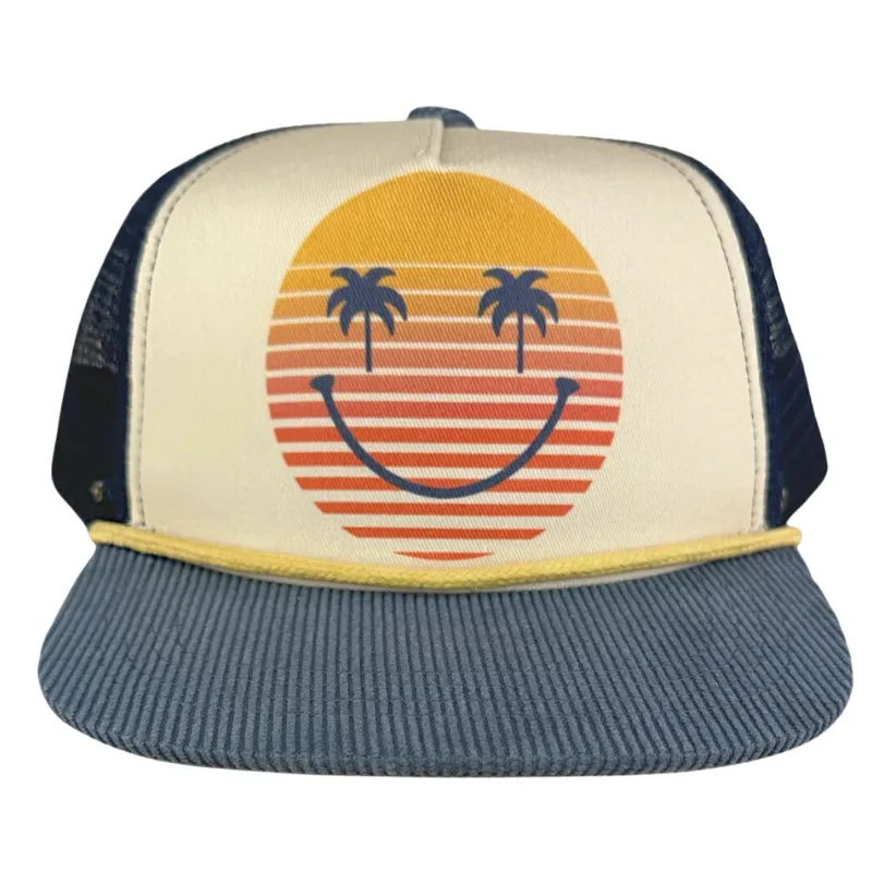 Tiny Whales - GOLDEN Foam Trucker Hat in Natural/Navy