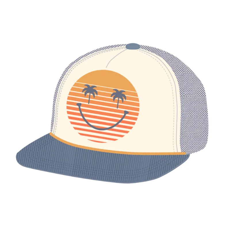 Tiny Whales - GOLDEN Foam Trucker Hat in Natural/Navy