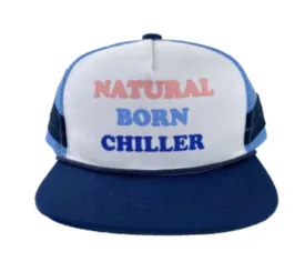 Tiny Whales - Natural Born Chiller Trucker Hat in Navy/Lt. Blue